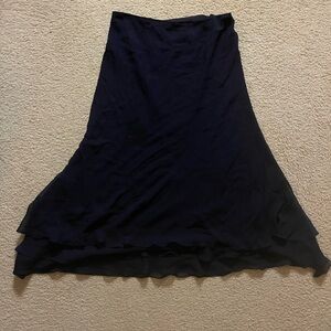 Silk Navy A-Line Skirt from Lauren by Ralph Lauren